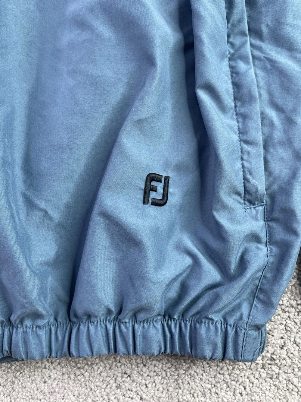 FootJoy FJ Golf Pullover Jacket Mens M Blue V Neck Zip Pocket Windbreaker - Picture 4 of 10